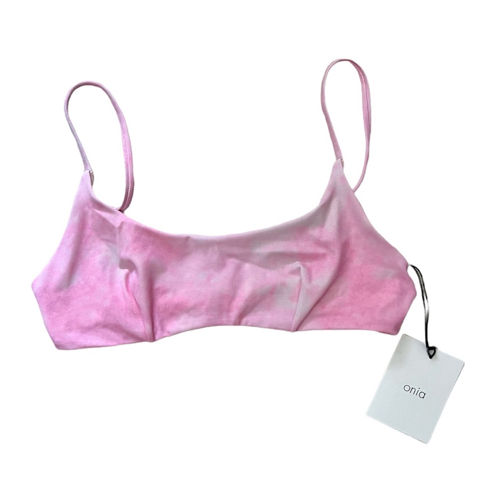 NWT Onia Pink Marble Bikini Top